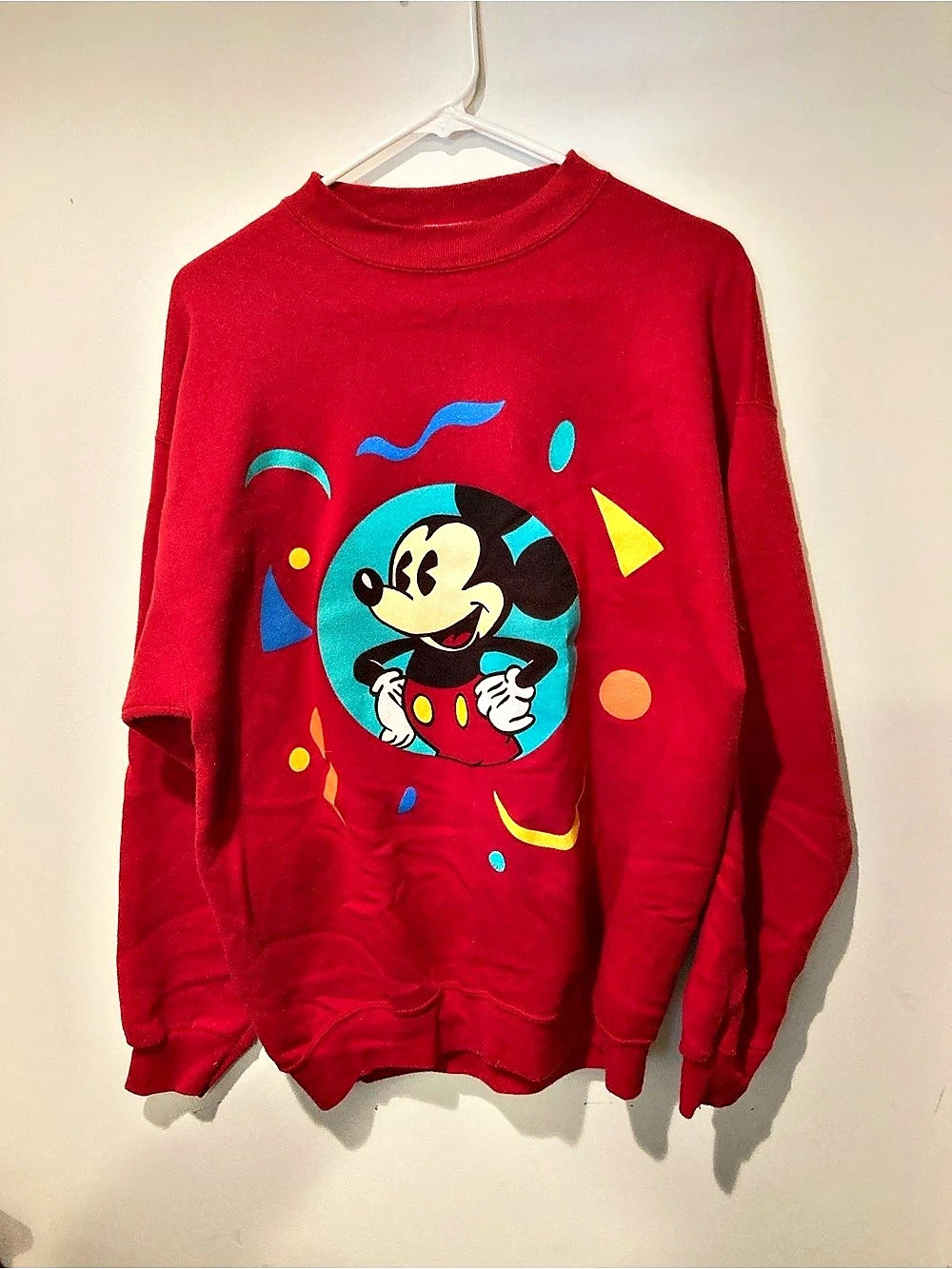 Disney Mickey Mouse Graphic Sweatshirt in Red Like New